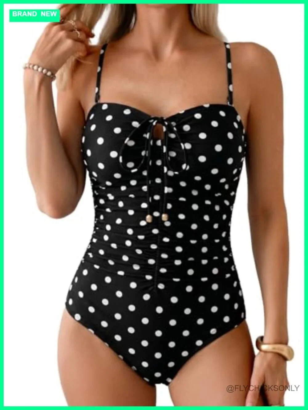 One Piece Swimsuit with Tummy Control, Ruched, Detachable Straps